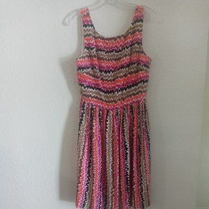 Trina Turk Multicolor Sleeveless Dress Size 10 100% Silk